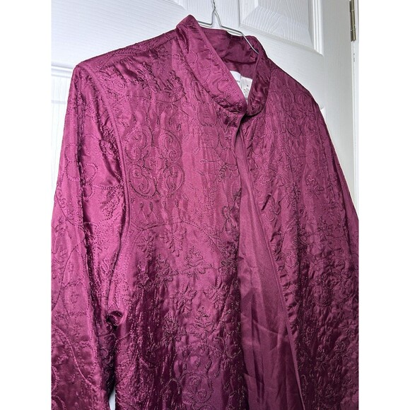 Alfred Dunner Women’s Long Sleeve Textured Pull On Jacket Wine Size 10 NWOT - Picture 3 of 8